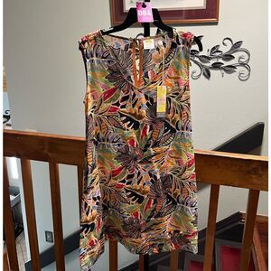 NWT C&C California Tropical Print Sleeveless Dress Size XS #084